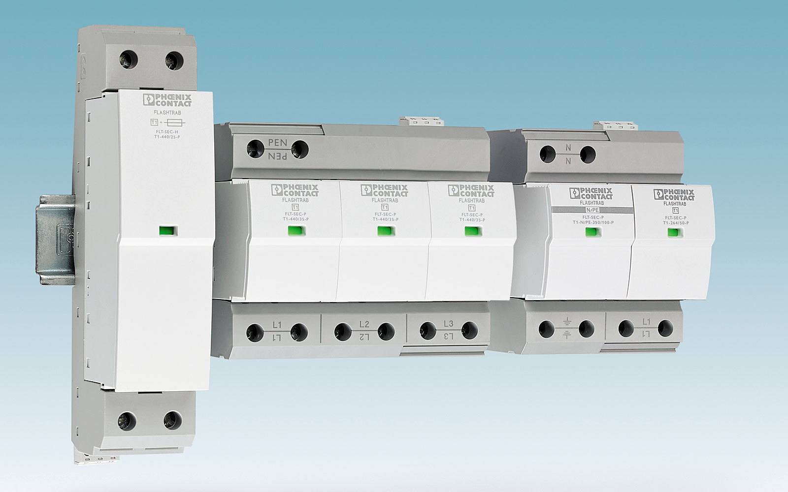 Fot. 2. Ogranicznik przepięć typu 1 SPD z rodziny Flashtrab SEC z „Safe Energy Control Technology“ firmy Phoenix Contact stanowi optymalną ochronę dla każdej instalacji.