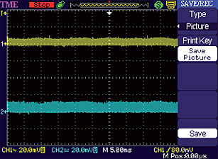Rys. 5. Szumy i offset oscyloskopu AX-DS1022C