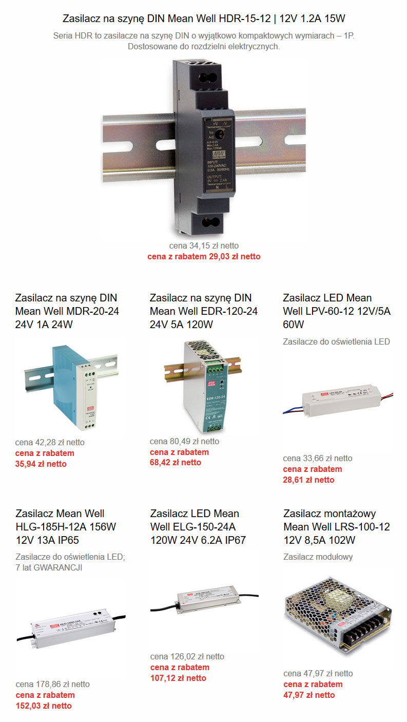 Zasilacze Mean Well w STS Elektro
