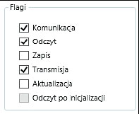 Rys. 2. Zaznaczenie równoznaczne z włączeniem flagi komunikacji w oknie dialogowym właściwości obiektu komunikacyjnego.