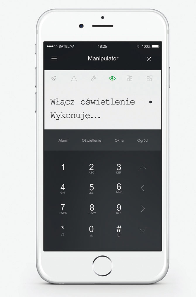 Fot. 2. Telefon ze specjalną aplikacją umożliwia zdalne sterowanie systemem z dowolnego miejsca na świecie. Fot.: SATEL