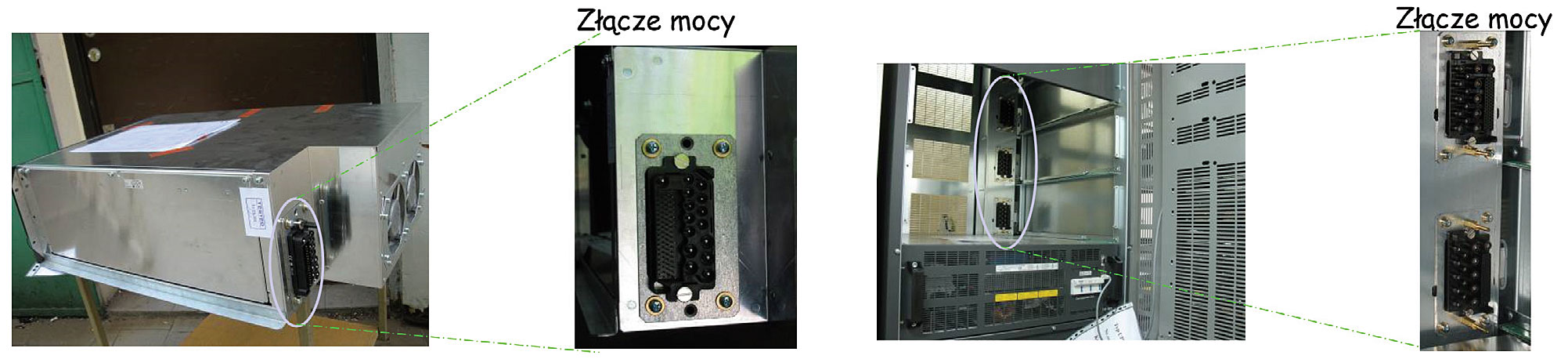 Fot. 2. W module jest umieszczone złącze mocy i złącze szyny sterowania. W szafi e są złącza odpowiadające złączom w modułach.
Po wsunięciu i dociśnięciu modułu jest on galwanicznie włączony do systemu